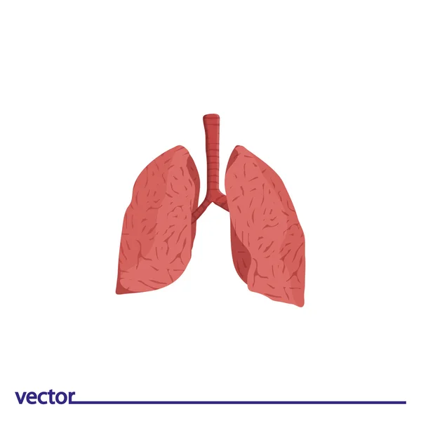 Flache Ikone der Lungen — Stockvektor