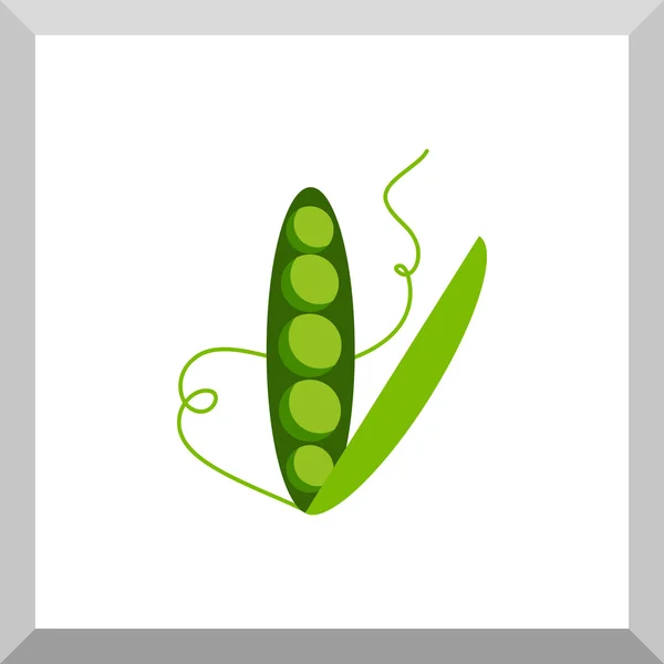 Flat Icon of peas in a pod — Stock Vector