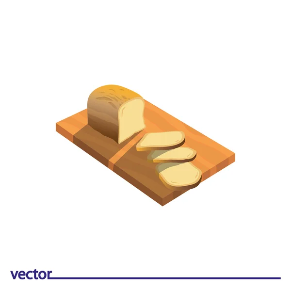 Ícone de pão de tábua de corte — Vetor de Stock