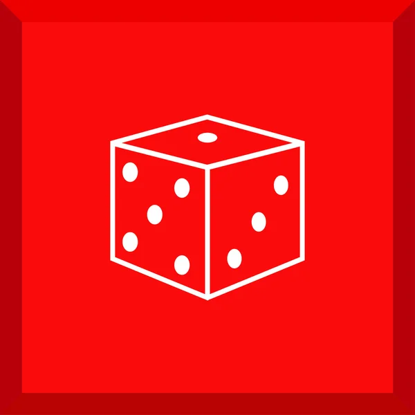 Flat Icon of dice — Stock Vector