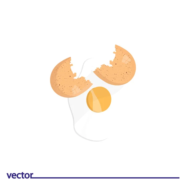 Icon of broken egg — Stock Vector