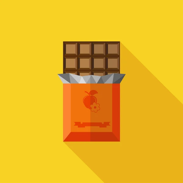 Icono plano de barra de chocolate — Vector de stock