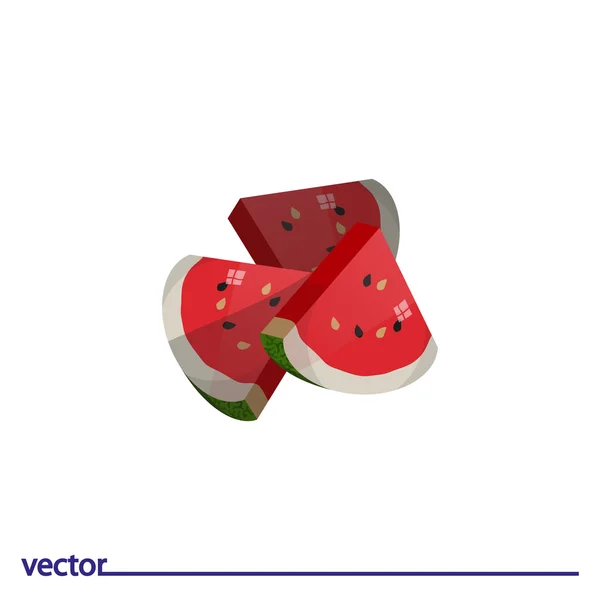 Icon of watermelon on white backgroun — Stock Vector