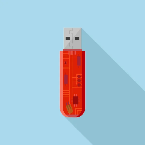 Düz simge Usb birden parlamak götürmek — Stok Vektör