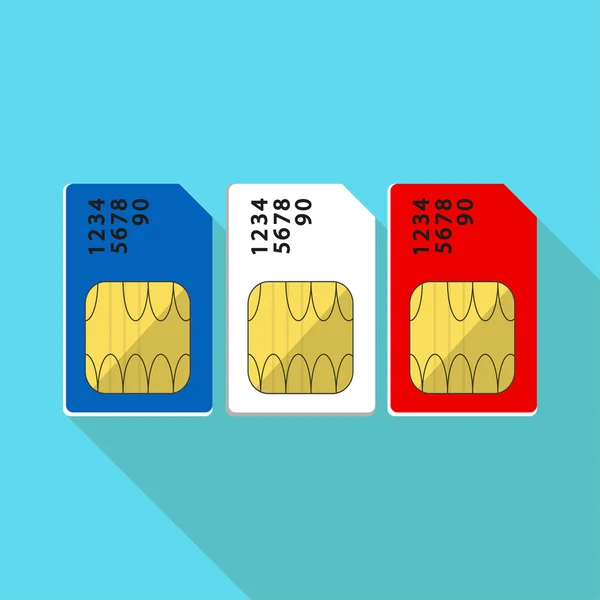 Ícone plano do cartão SIM — Vetor de Stock