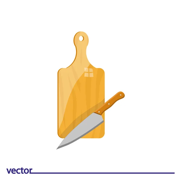 Icon of cutting board and knife — Stock Vector