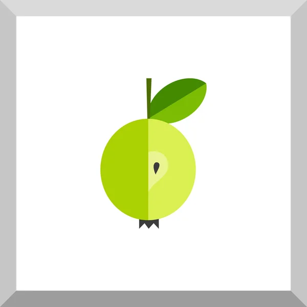 Icono plano de manzana — Archivo Imágenes Vectoriales