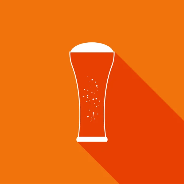 Flat ikonen för glas öl — Stock vektor