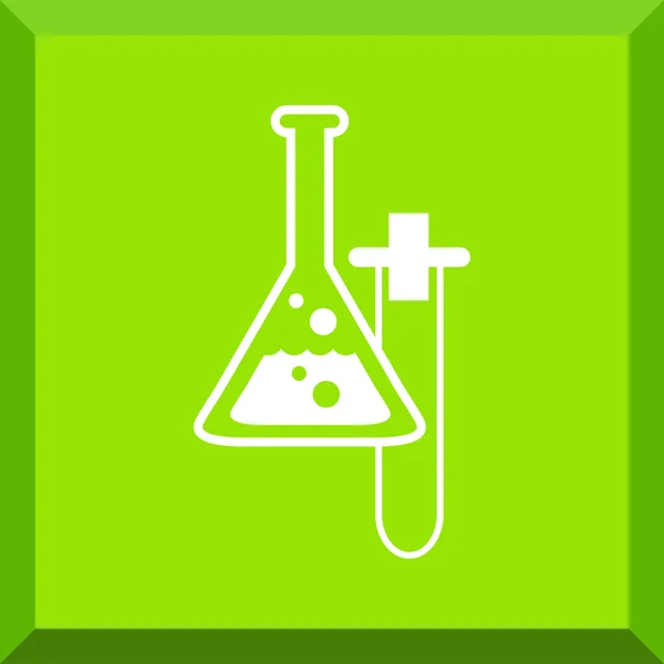 Flache Ikone der Chemiekolben — Stockvektor