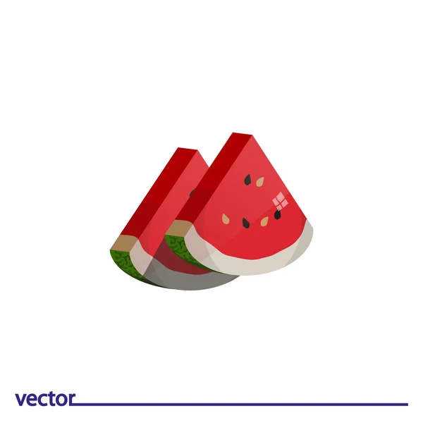 Pictogram van watermeloen op witte pagina — Stockvector