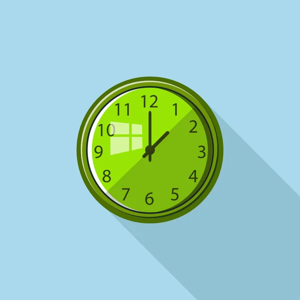 Icono plano de reloj de pared — Vector de stock