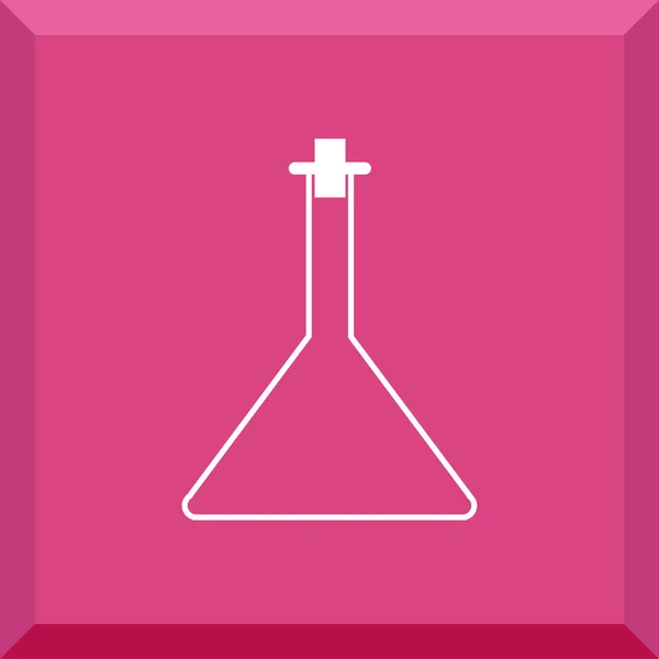 Flache Ikone der Chemiekolben — Stockvektor