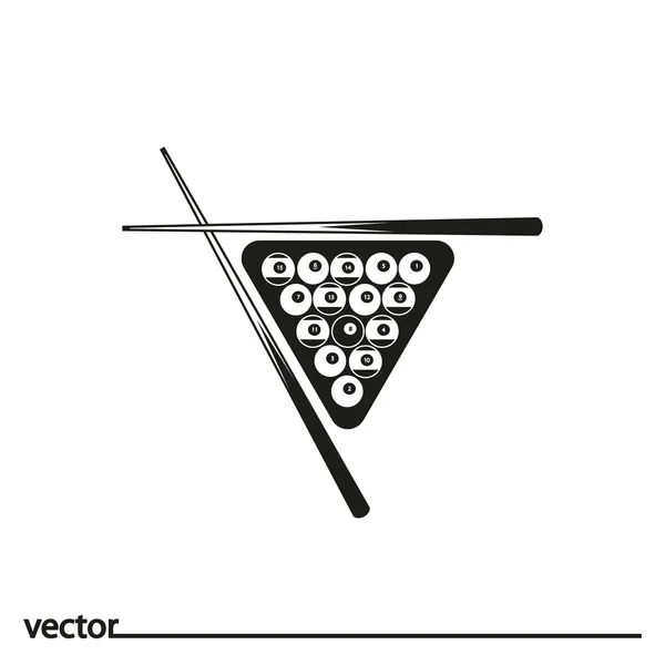 Icono plano de billar — Vector de stock