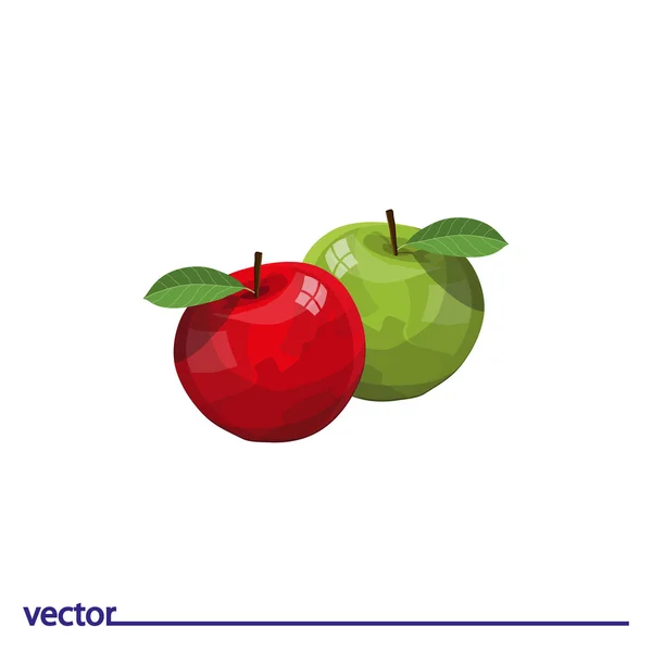 Pictogram van groene en rode appels — Stockvector