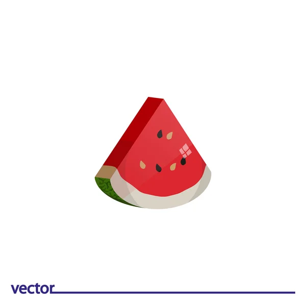 Symbol der Wassermelone auf weißem Hintergrund — Stockvektor