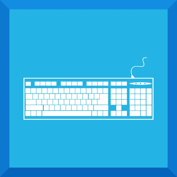 Flat Icon of computer keyboard — Stock Vector