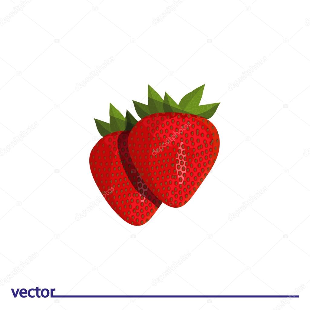 Icon of strawberries on white background