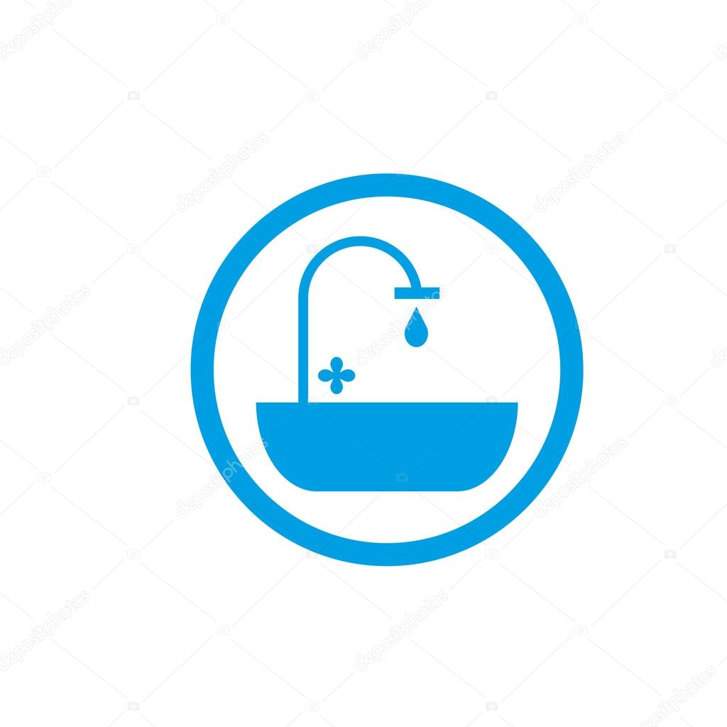 Flat Icon of bathroom with shower