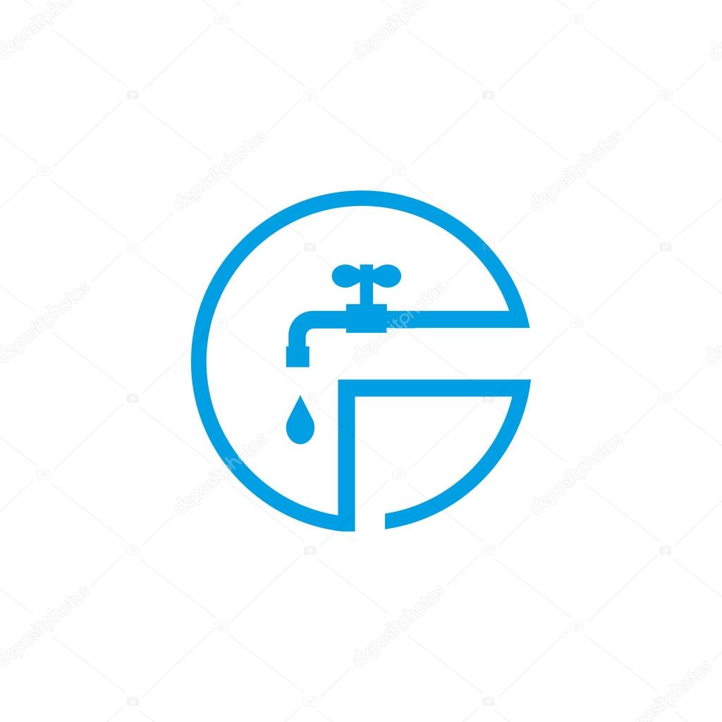 Flat Icon of Faucet with a drop. Isolated on white background. Modern vector illustration for web and mobile