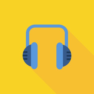 kulaklık düz simgesi