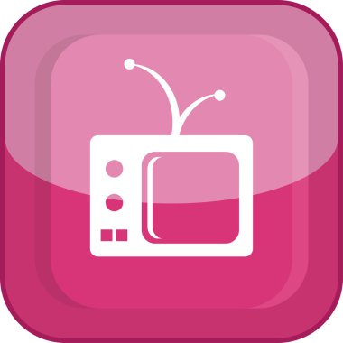 Tv seti düz simgesi