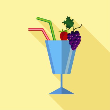 Kokteyller düz simgesi