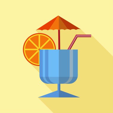 Kokteyller düz simgesi