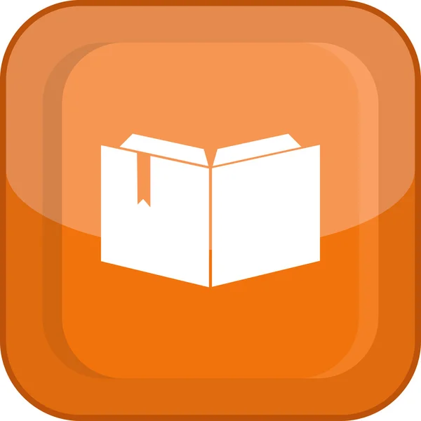 Flache Ikone des offenen Buches mit Lesezeichen — Stockvektor