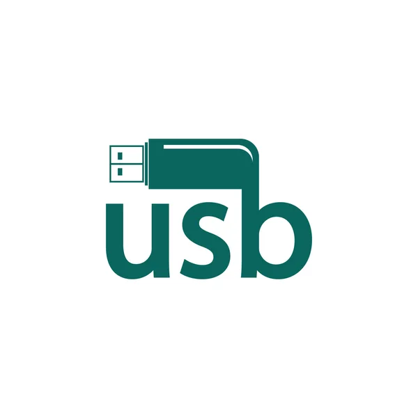 Flache Symbol des Logos usb — Stockvektor