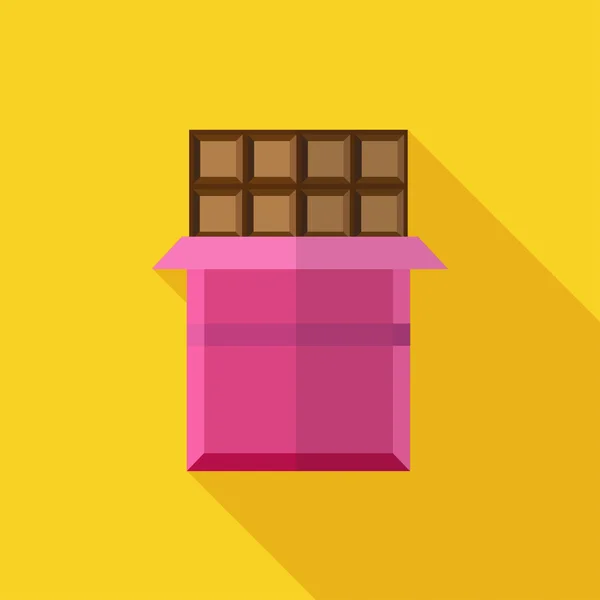 Icono plano de barra de chocolate — Vector de stock