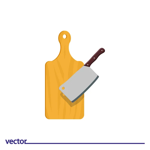 Icona di tagliere e coltello — Vettoriale Stock