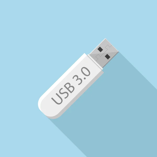 Ploché ikony z Usb flash disku — Stockový vektor