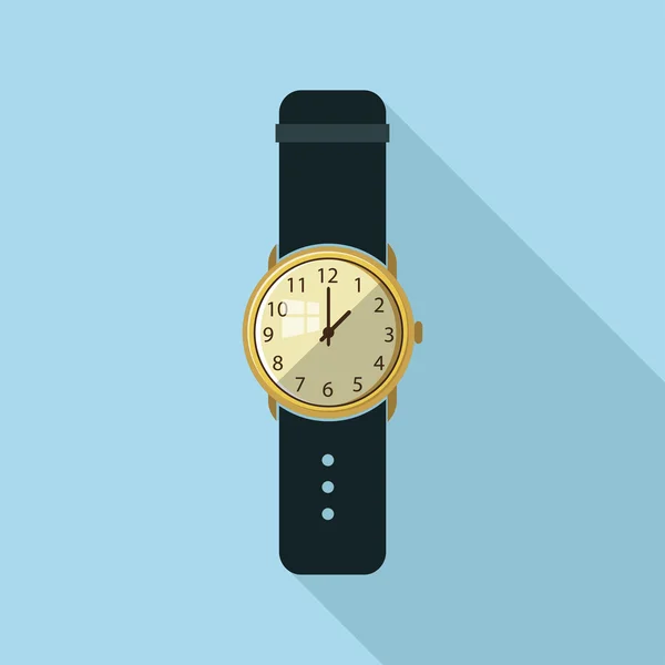 Плоска піктограма наручного годинника — стоковий вектор