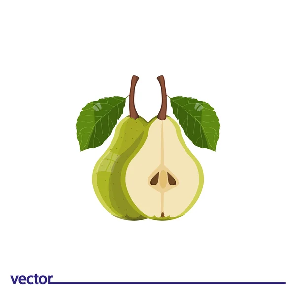 Icon of green pear — Stock Vector