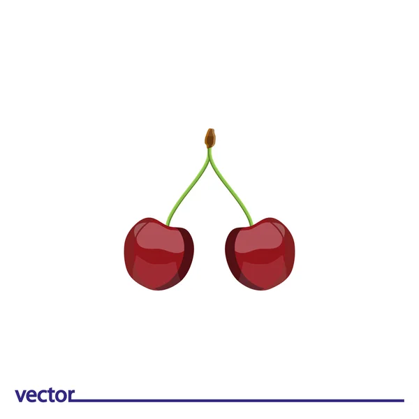 Icon of two cherries — Stock Vector