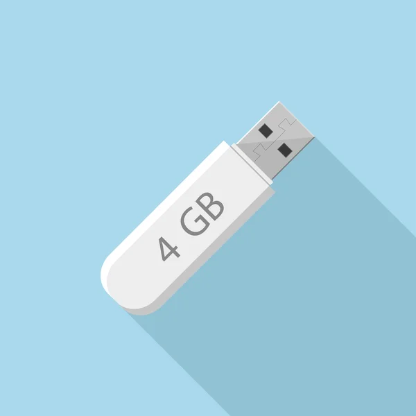 Icono plano de la unidad flash USB — Vector de stock