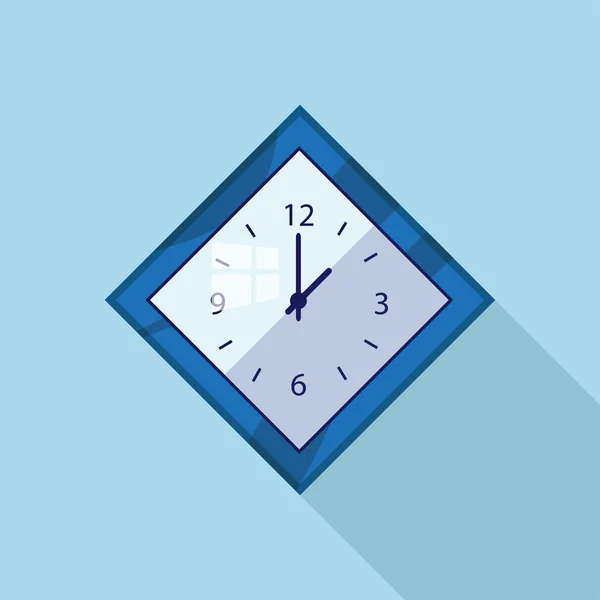 Icono plano de reloj de pared — Vector de stock