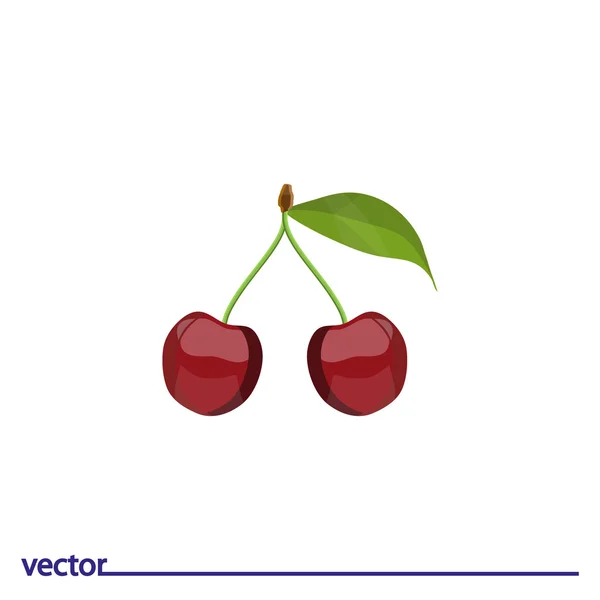 Ikonen för två körsbär — Stock vektor
