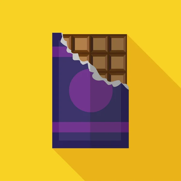 Icono plano de barra de chocolate — Vector de stock