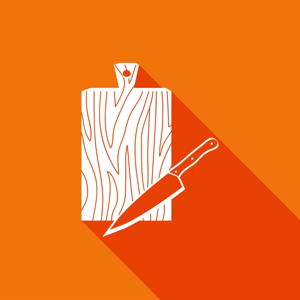 Flache Ikone des Schneidebrettmessers — Stockvektor