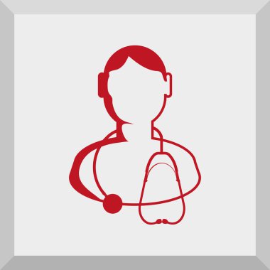 Bir doktor düz simgesi