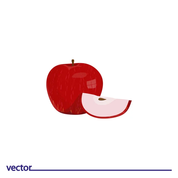 Icon of red apple — Stock Vector