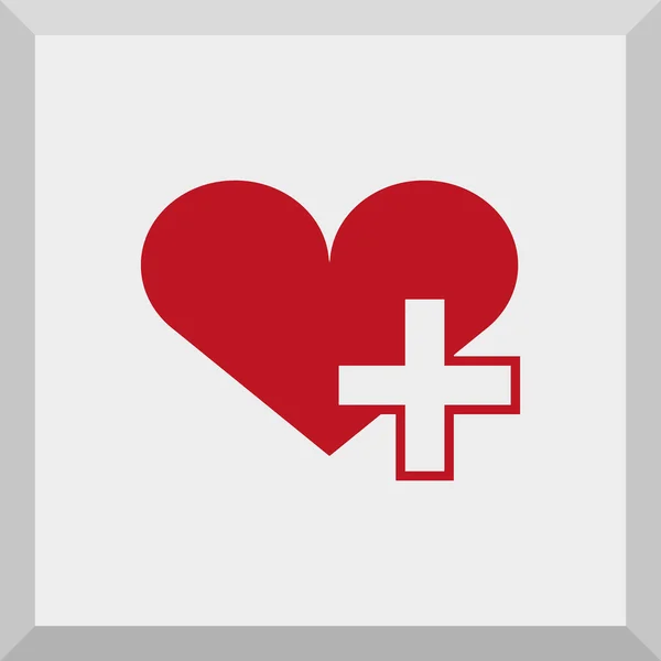 Icono plano del corazón — Vector de stock