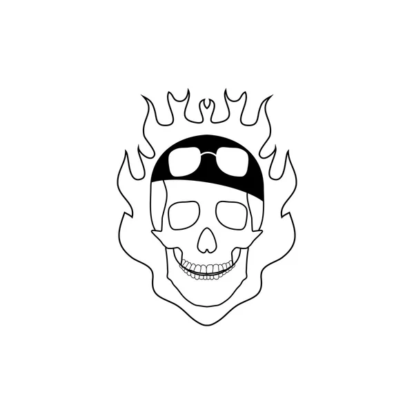 Icono de cráneo con gafas — Vector de stock