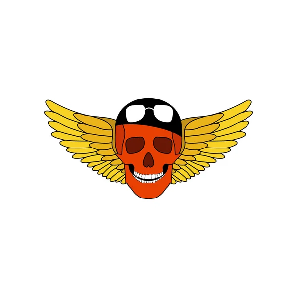 Icono de cráneo con alas — Vector de stock
