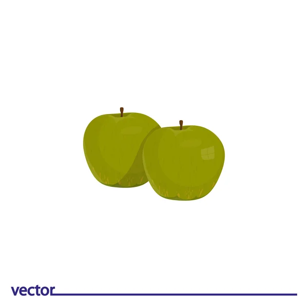 Pictogram van groene appels — Stockvector
