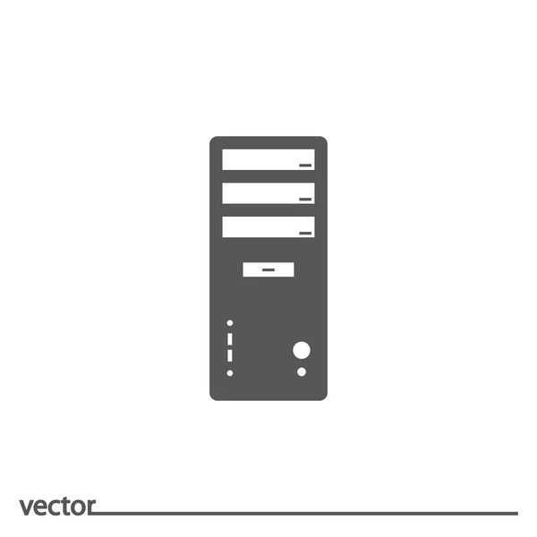 Flache Ikone der Systemeinheit — Stockvektor