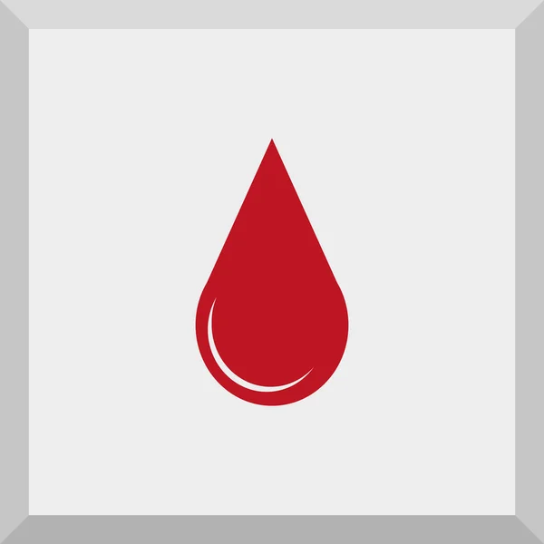 Icono plano de una gota de sangre — Vector de stock