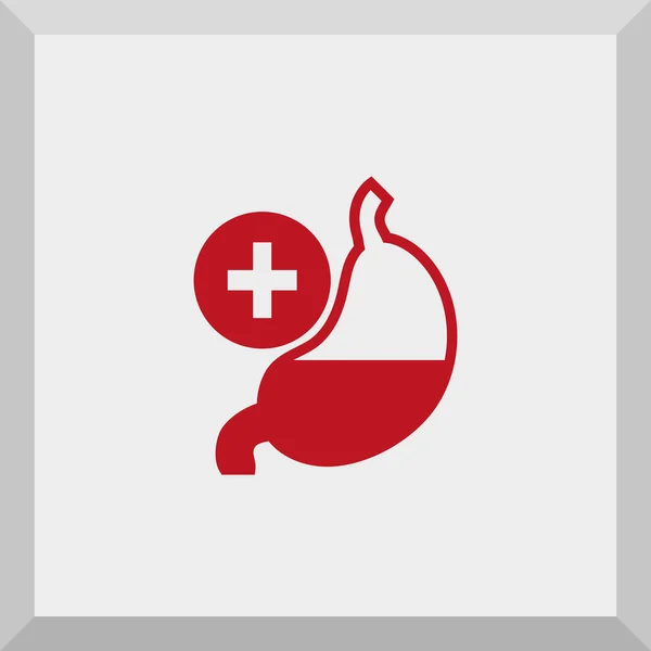 Icône de symbole médical avec estomac — Image vectorielle