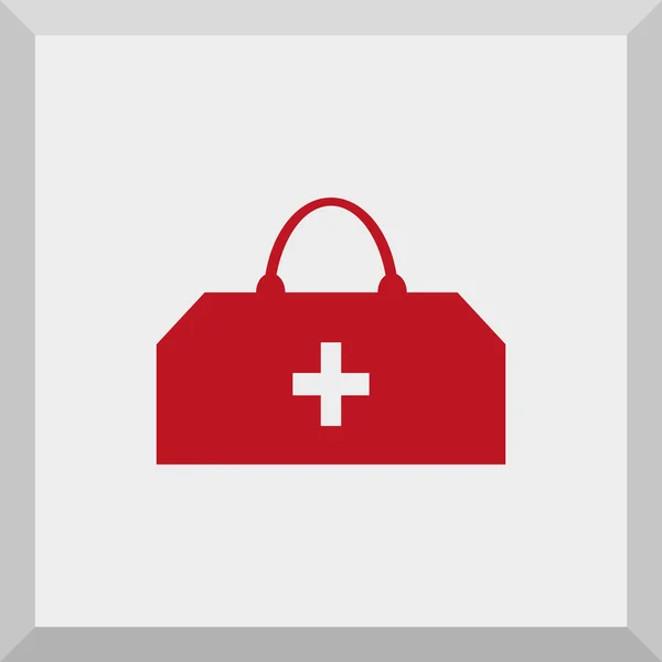 Icône plate du sac de médecin — Image vectorielle